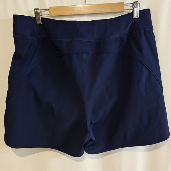 Lands' End Swim Shorts Size 16 Navy Blue Pockets Full Bottom - Picture 3 of 11